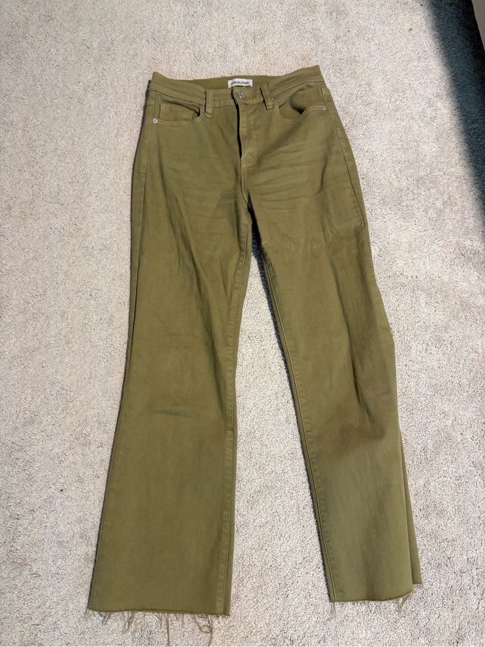 Roolee Olive Green High-Rise Wide Leg Pants